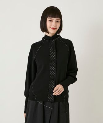 ＜HIROKO BIS（Women/小さいサイズ）＞【小さいサイズ】スタッズアクセントニットカーディガン