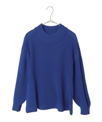 小さいサイズ】リブネックデザインウールニットプルオーバー | HIROKO