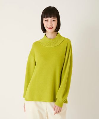 ＜HIROKO BIS（Women/小さいサイズ）＞【小さいサイズ】リブネックデザインウールニットプルオーバー