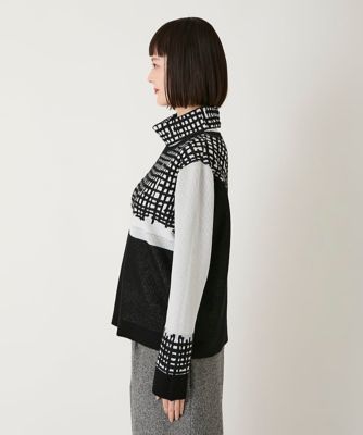 ヒロコビス（hirokobis）/【小さいサイズ】チェックアクセントタートルネックニット 小さいサイズ】チェックアクセントタートルネックニット | HIROKO BIS