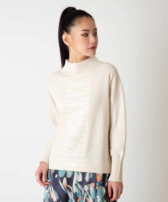 ＜HIROKO BIS（Women/小さいサイズ）＞【小さいサイズ】幾何柄モチーフスパンコールニットプルオーバー