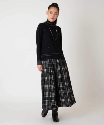 【NEW】ヒロコビス（hirokobis）/【小さいサイズ】ボーダーネックスパンコールニットプルオーバー 小さいサイズ】ボーダーネックスパンコールニットプルオーバー