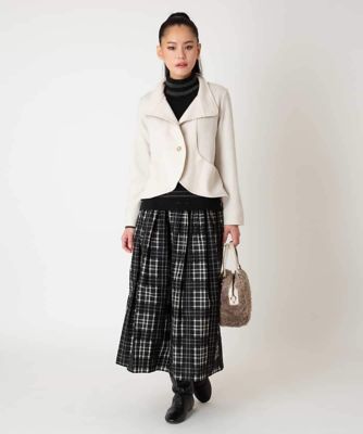 小さいサイズ】ボーダーネックスパンコールニットプルオーバー