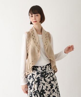 ＜HIROKO BIS（Women/小さいサイズ）＞【小さいサイズ】ストレッチウールアイレットベスト