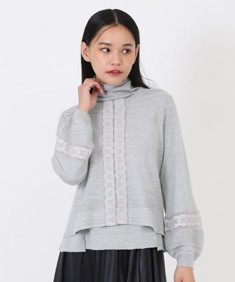 ＜HIROKO BIS（Women/小さいサイズ）＞【小さいサイズ】メリノウールモチーフデザインカーディガン