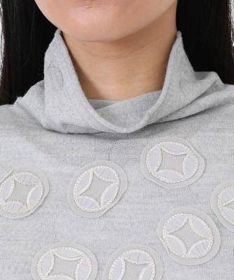 【小さいサイズ】メリノウールモチーフアクセントプルオーバー