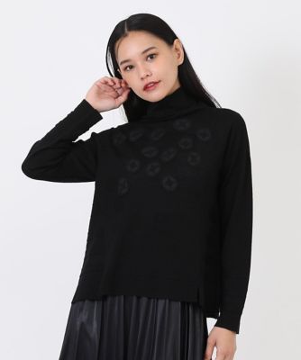 【小さいサイズ】メリノウールモチーフアクセントプルオーバー