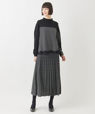 【小さいサイズ】幾何学ジャカードニットプルオーバー 小さいサイズ】幾何学ジャカードニットプルオーバー | HIROKO