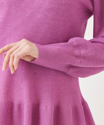 小さいサイズ】ダブルハイネックペプラムニットプルオーバー | HIROKO