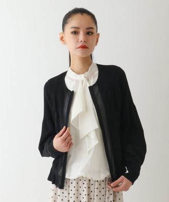 ヒロコビス（hirokobis）/【小さいサイズ】シャーリングニットジップカーディガン 小さいサイズ】シャーリングニットジップカーディガン | HIROKO BIS