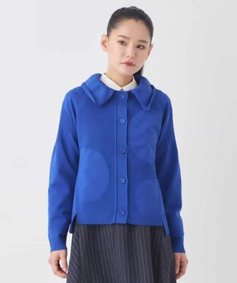 ＜HIROKO BIS（Women/小さいサイズ）＞【小さいサイズ】ドットジャカードペプラムニットカーディガン　／洗える