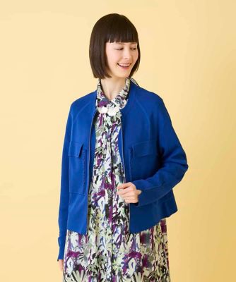 ＜HIROKO BIS（Women/小さいサイズ）＞【小さいサイズ】ステッチアクセントミラノリブカーディガン