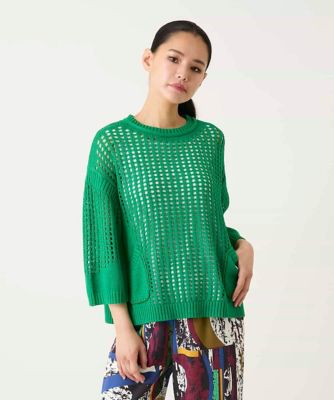 ＜HIROKO BIS（Women/小さいサイズ）＞【小さいサイズ】ざっくりメッシュニットプルオーバー