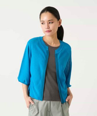 ＜HIROKO BIS（Women/小さいサイズ）＞【小さいサイズ】リブポイントコンパクトニットカーディガン