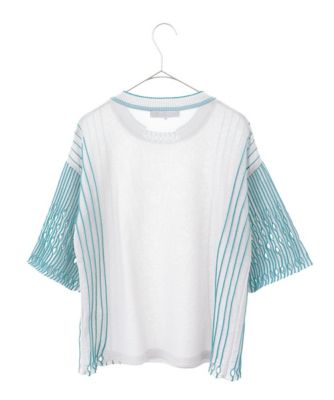 小さいサイズ／洗える】ペーパーヤーンデザインニットプルオーバー