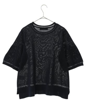 小さいサイズ／アンサンブル対応】スクエアヘムペーパーヤーンニット