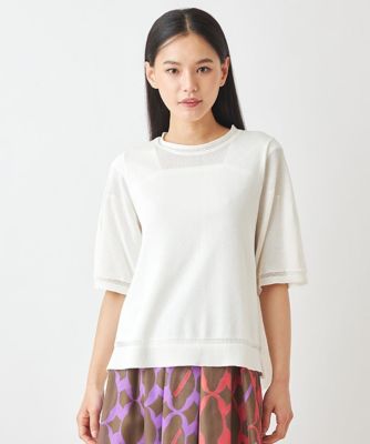 ヒロコビス（hirokobis）/【小さいサイズ/アンサンブル対応】スクエアヘムペーパーヤーンニットプルオーバー 小さいサイズ／アンサンブル対応】スクエアヘムペーパーヤーンニット