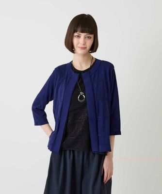 小さいサイズ】 パターン切り替えニットカーディガン | HIROKO BIS