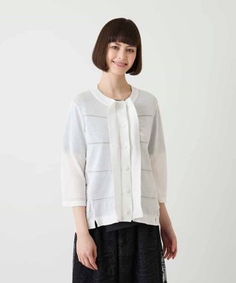 小さいサイズ】 パターン切り替えニットカーディガン | HIROKO BIS