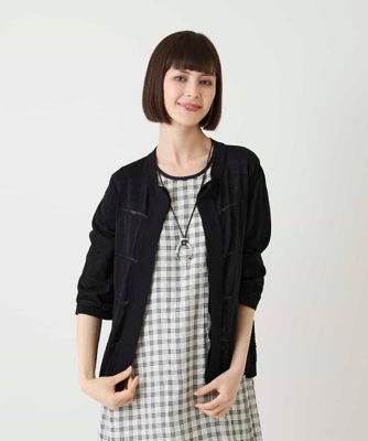 小さいサイズ】 パターン切り替えニットカーディガン | HIROKO BIS