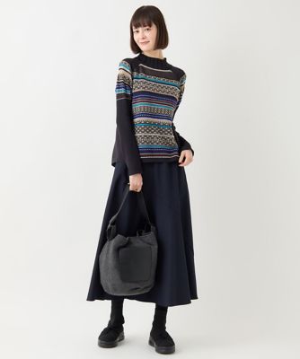 【小さいサイズ】バイヤス切り替えストレッチスカート