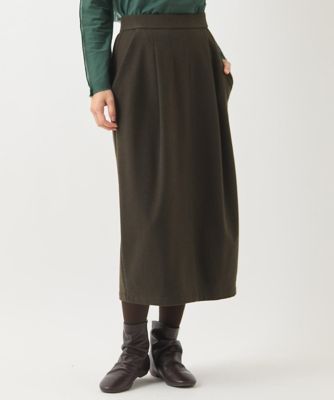 【小さいサイズ】カシミヤタッチタックデザインスカート