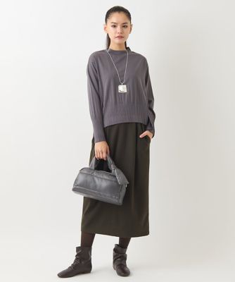【小さいサイズ】カシミヤタッチタックデザインスカート
