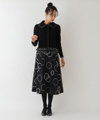 小さいサイズ／洗える】サークル刺繍フレアスカート | ファッション 