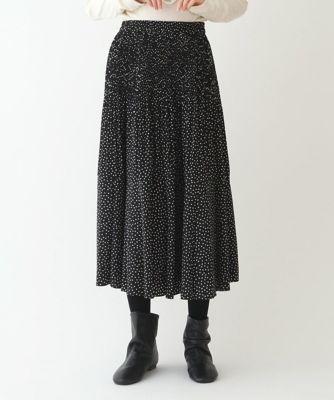 ＜HIROKO BIS（Women/小さいサイズ）＞【小さいサイズ／洗える】ドット柄プリーツフレアスカート