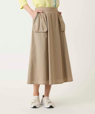 ＜HIROKO BIS（Women/小さいサイズ）＞【小さいサイズ】リネンライクアウトポケットフレアスカート
