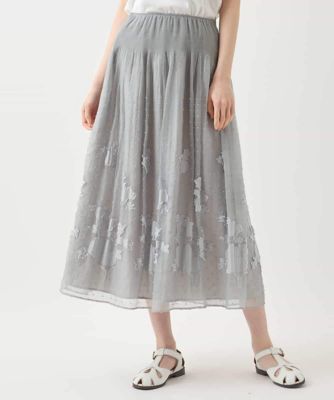 ＜HIROKO BIS（Women/小さいサイズ）＞【小さいサイズ】ドットフラワーシャーリングスカート