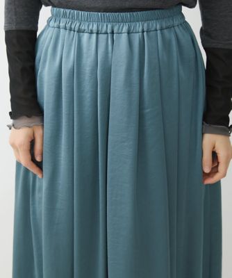 【小さいサイズ／洗濯機で洗える】サテンギャザーフレアスカート