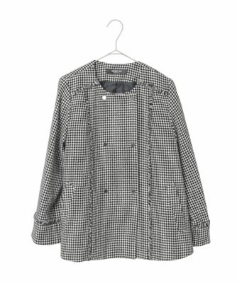＜HIROKO BIS（Women/小さいサイズ）＞【小さいサイズ／セットアップ対応】千鳥チェックツイードジャケット