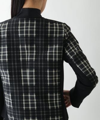 小さいサイズ】チェックジャカードジップアップジャケット | HIROKO