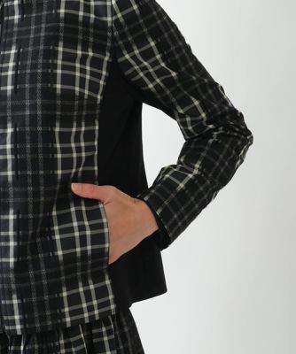 小さいサイズ】チェックジャカードジップアップジャケット | HIROKO