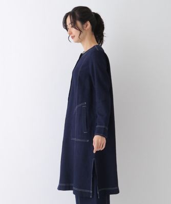 美品】HIROKO BIS essential ◡̈ ノーカラーステッチコート◉カラー