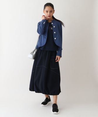 【小さいサイズ】異素材フリル製品染めジャケット