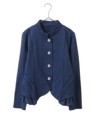 【小さいサイズ】異素材フリル製品染めジャケット