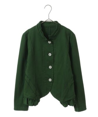 【小さいサイズ】異素材フリル製品染めジャケット
