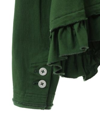 【小さいサイズ】異素材フリル製品染めジャケット