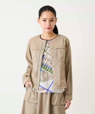 ＜HIROKO BIS（Women/小さいサイズ）＞【小さいサイズ】リネンライクショートジャケット