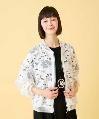 小さいサイズ】フラワーレースデザインブルゾン | HIROKO BIS (Women