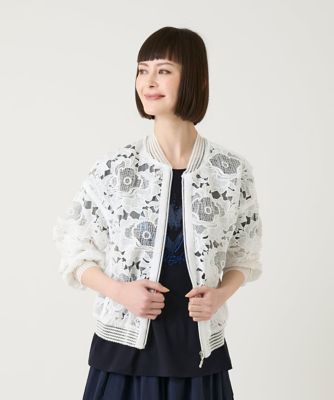 小さいサイズ】フラワーレースデザインブルゾン | HIROKO BIS (Women