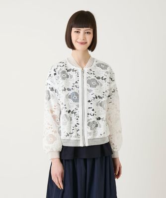 小さいサイズ】フラワーレースデザインブルゾン | HIROKO BIS (Women