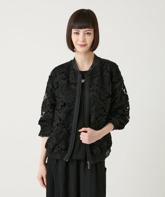Harrods ハロッズ　花柄　レース　刺繍　ノーカラージャケット　フォーマル2 (Women BIS HIROKO | 小さいサイズ】フラワーレースデザインブルゾン ジャケット・アウター