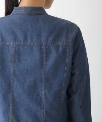 良品　HIROKO BIS ヒロコビス　ノーカラージャケット　デニムジャケット 良品 HIROKO BIS ヒロコビス ノーカラージャケット デニム