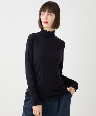 【小さいサイズ】メローフリルハイネックカットソー