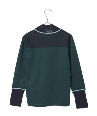 小さいサイズ】配色アクセントハイネックインナープルオーバー