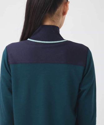 小さいサイズ】配色アクセントハイネックインナープルオーバー