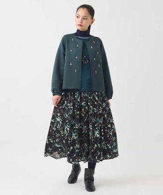 ２５FW【新品未使用 アルチビオ】配色リブサイド切り替えプルオーバー38号 小さいサイズ】配色アクセントハイネックインナープルオーバー